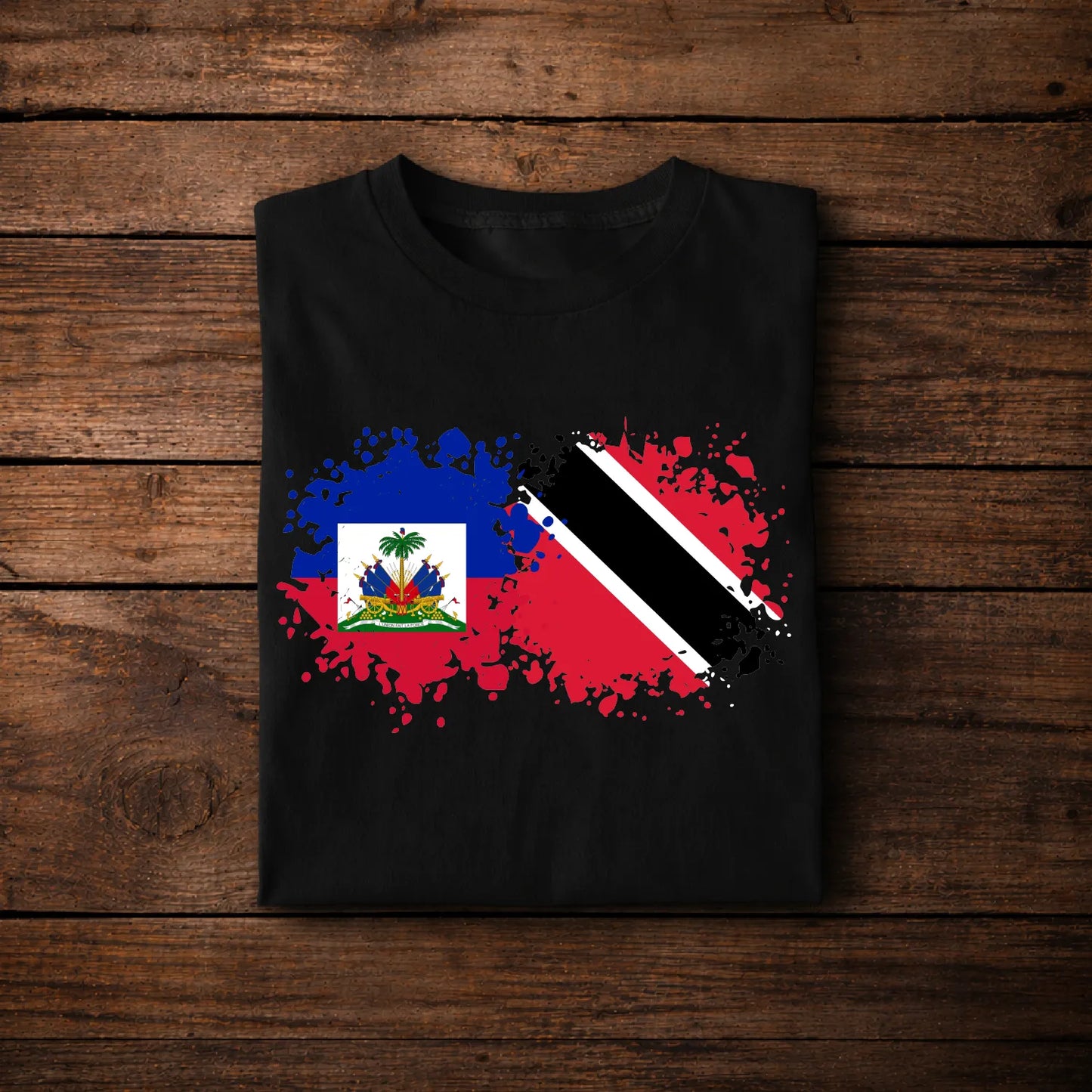 Haiti Trinidad Flag T-Shirt – Caribbean Unity Shirt, Haitian Trinidadian Pride Tee