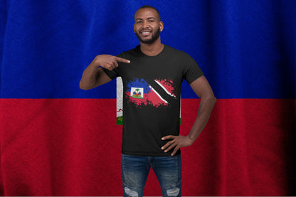 Haiti Trinidad Flag T-Shirt – Caribbean Unity Shirt, Haitian Trinidadian Pride Tee