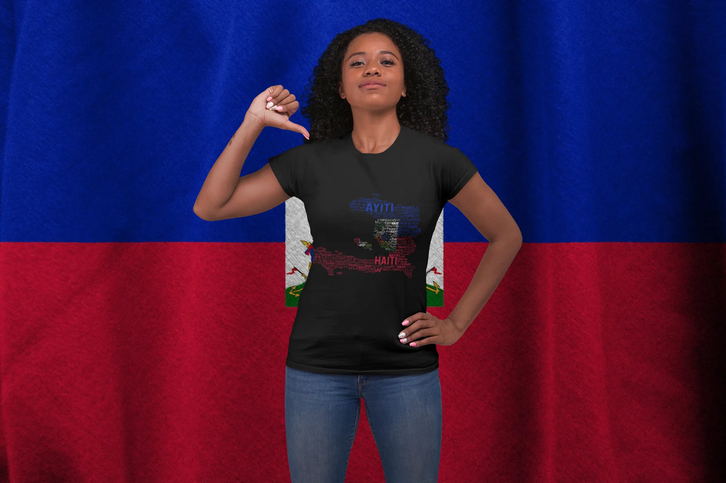 Haiti Flag Typography Map Shirt – Multilingual Haitian Pride T-Shirt