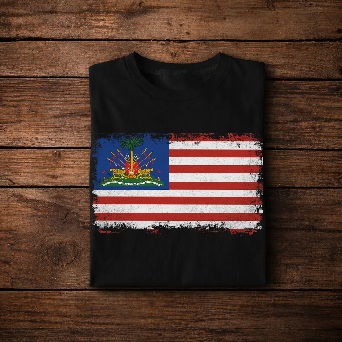 Haiti USA Flag T-Shirt – Haitian American Pride Distressed Flag Tee