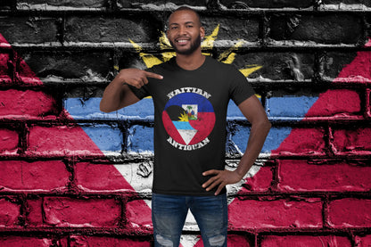 Haitian Antigua Flag T-Shirt – Caribbean Heritage Pride Shirt, Haiti Antigua Friendship Tee, Island Culture Graphic Tee
