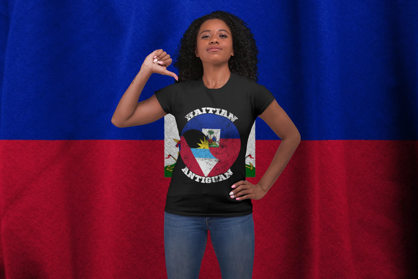 Haitian Boricua Flag T-Shirt – Haiti Puerto Rico Caribbean Pride Tee