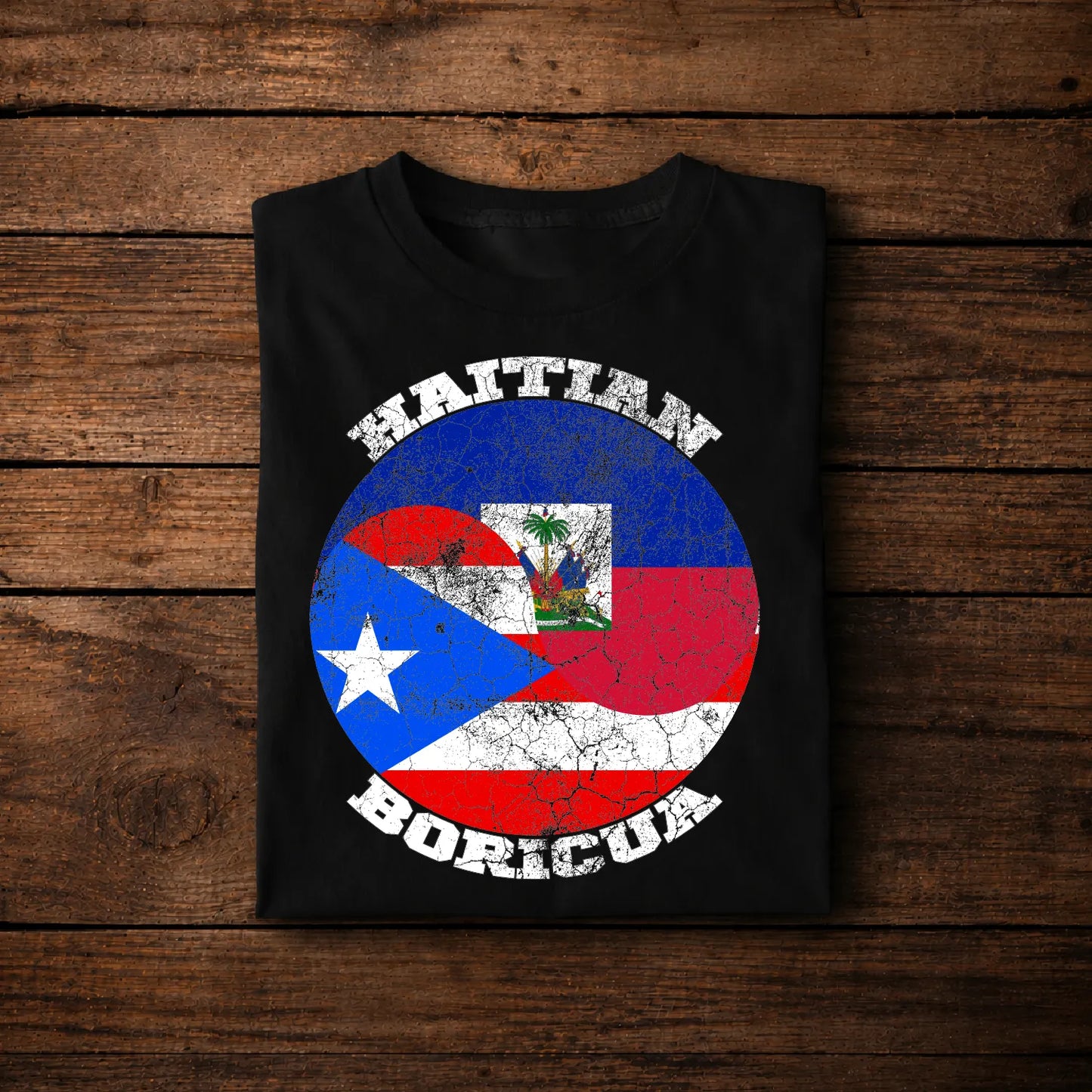 Haitian Boricua Flag T-Shirt – Haiti Puerto Rico Caribbean Pride Tee