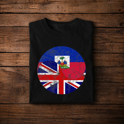Haiti UK Flag Fusion T-Shirt – Unique Caribbean Heritage Design