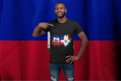 Dominican Republic Haiti Flag Fusion T-Shirt – Caribbean Unity Design