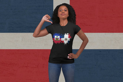 Dominican Republic Haiti Flag Fusion T-Shirt – Caribbean Unity Design