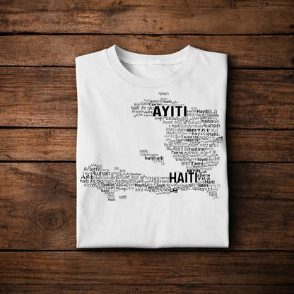 Haiti Typography Map Shirt – Haitian Name Languages T-Shirt