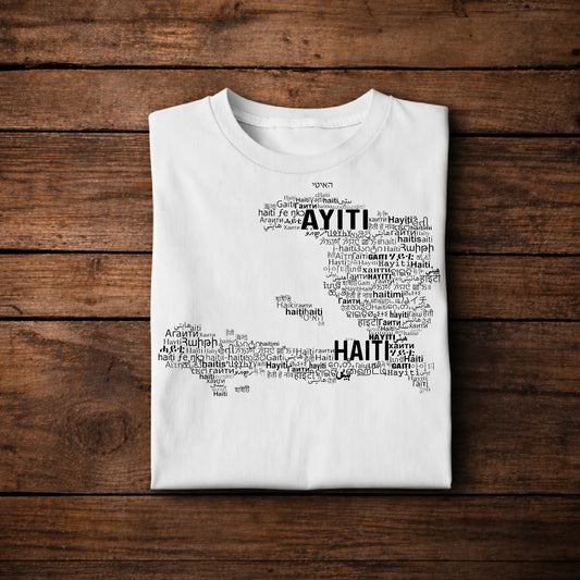 Haiti Typography Map Shirt – Haitian Name Languages T-Shirt