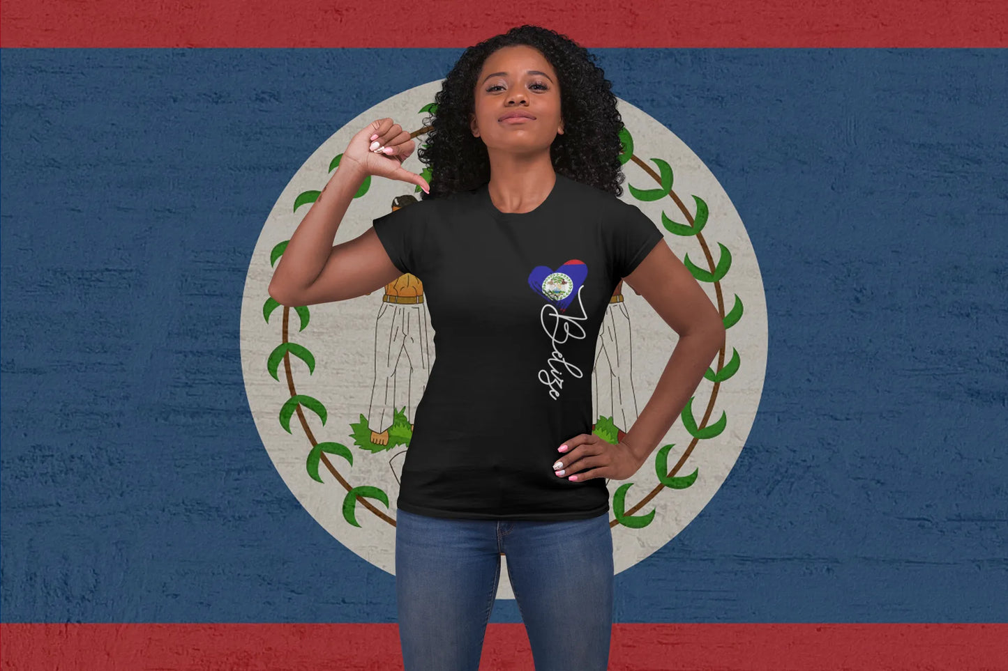 Love Belize Shirt – Heart Belize Flag Minimalist Design