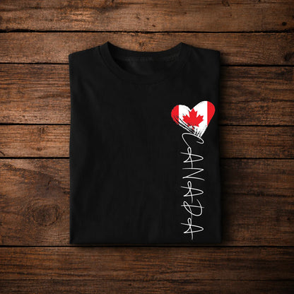 Canada Heart Flag Shirt – Vertical Canadian Pride Graphic Tee
