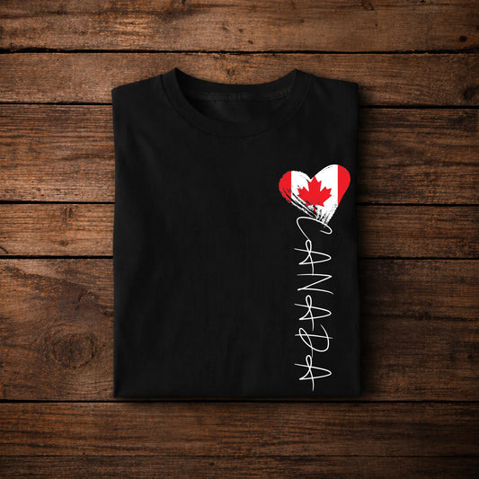 Canada Heart Flag Shirt – Vertical Canadian Pride Graphic Tee