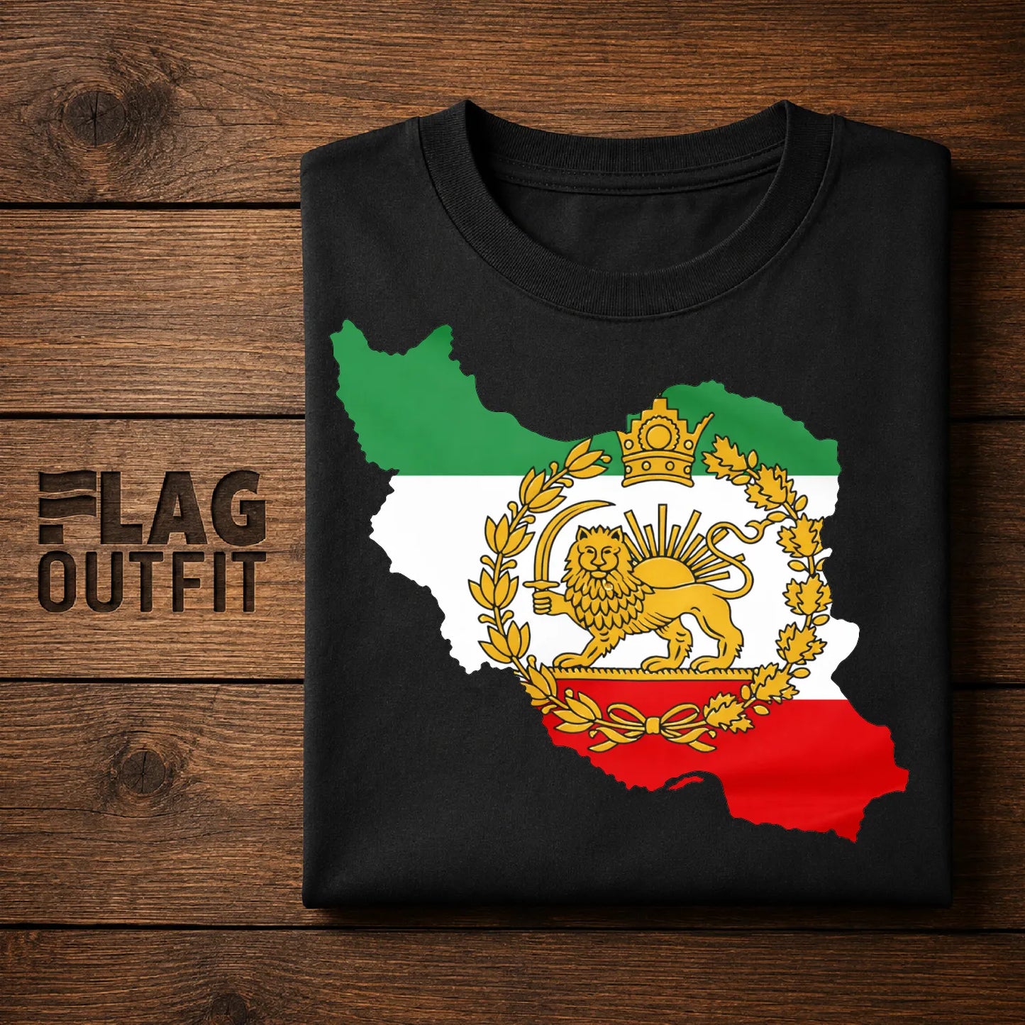 Iran Royal Flag Map Shirt, Persian Lion and Sun T-Shirt, Imperial Iran Heritage Gift, Persian Pride Map Design