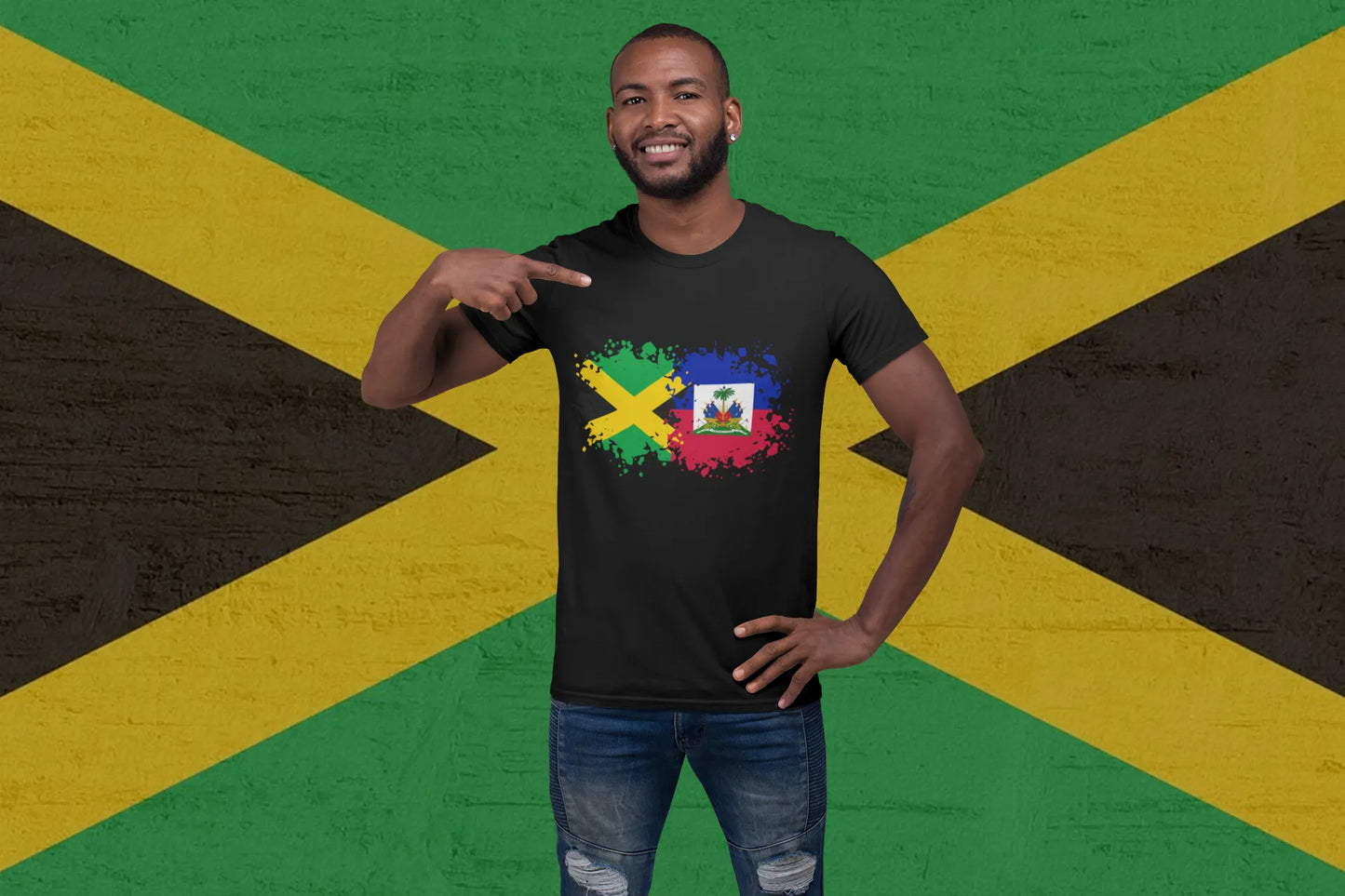 Jamaica Haiti Flag T-Shirt – Jamaican Haitian Caribbean Unity Tee
