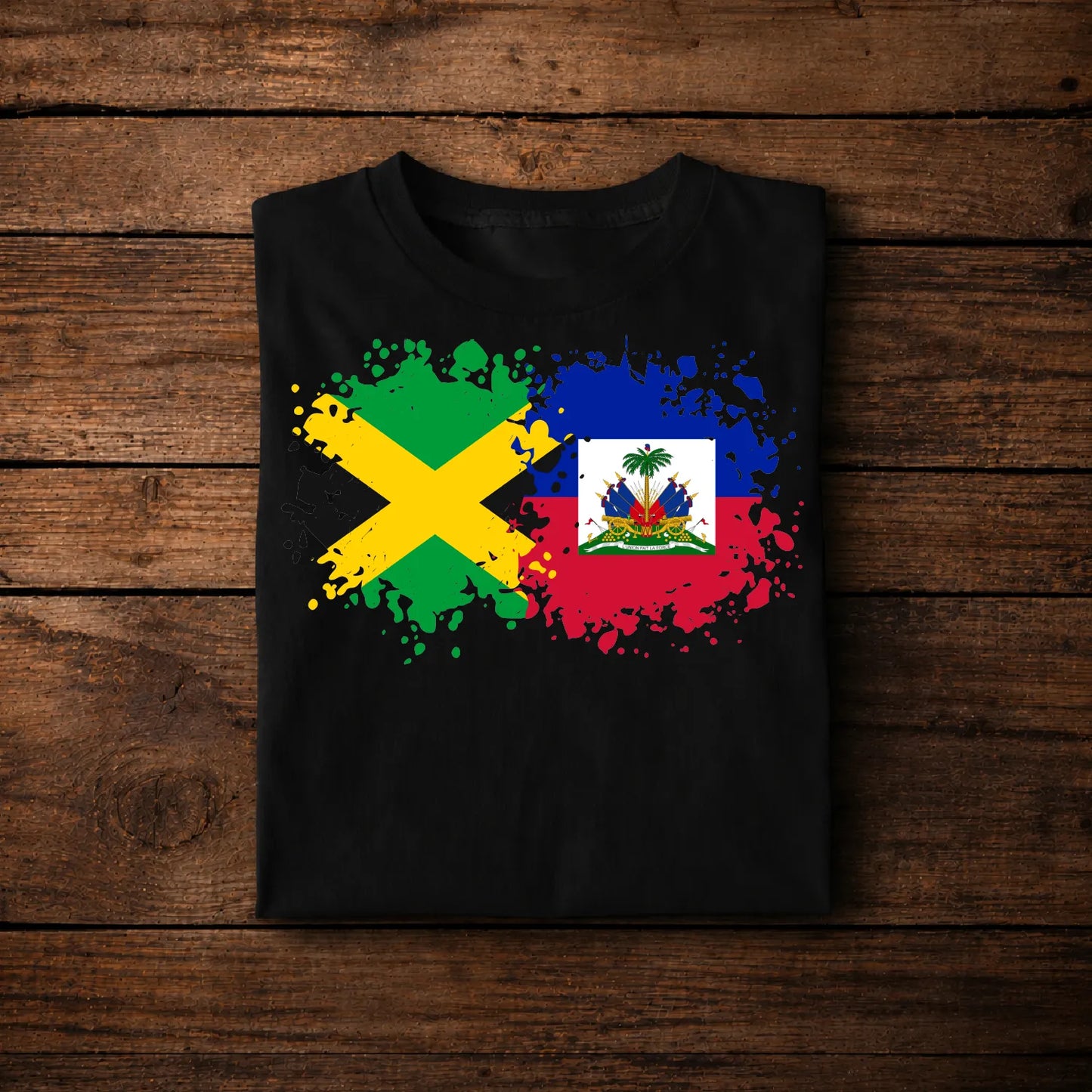 Jamaica Haiti Flag T-Shirt – Jamaican Haitian Caribbean Unity Tee