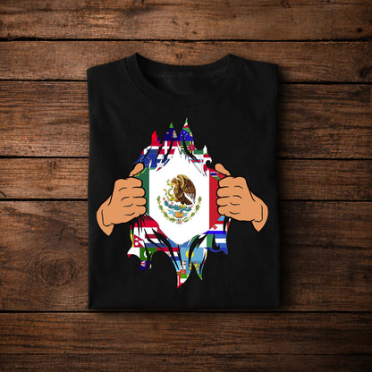 Mexico Inside Ripped Design – Mexican Pride Flag Style