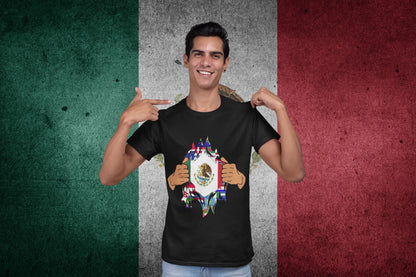Mexico Inside Ripped Design – Mexican Pride Flag Style