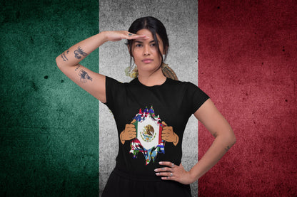 Mexico Inside Ripped Design – Mexican Pride Flag Style