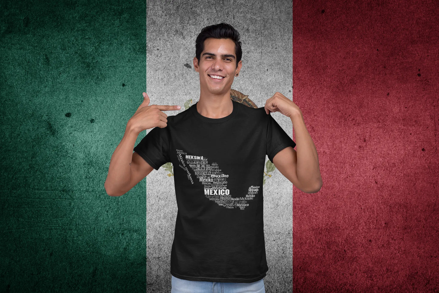 Mexico Name Languages Map Design – Multilingual Mexico Typography Style