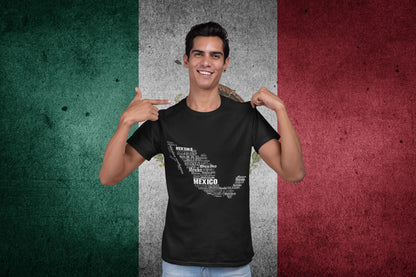 Mexico Name Languages Map Design – Multilingual Mexico Typography Style