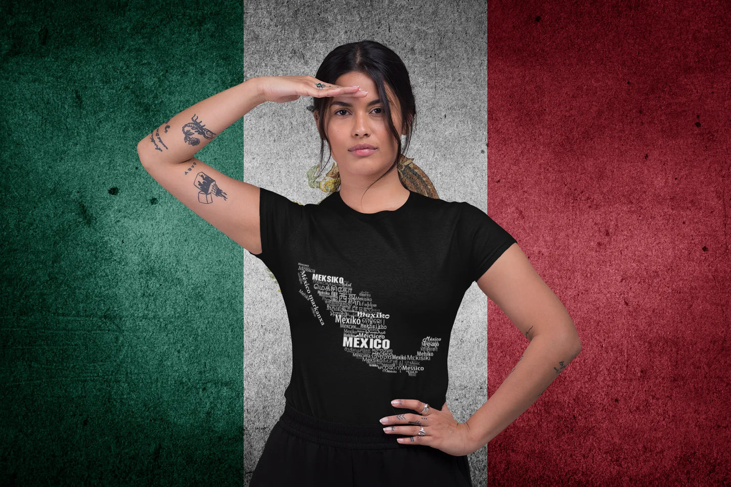 Mexico Name Languages Map Design – Multilingual Mexico Typography Style