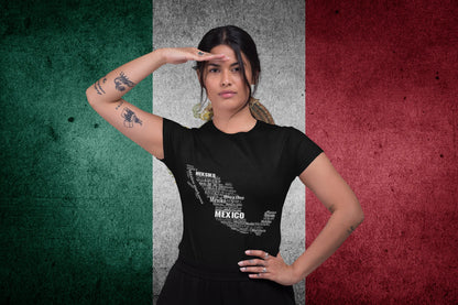 Mexico Name Languages Map Design – Multilingual Mexico Typography Style