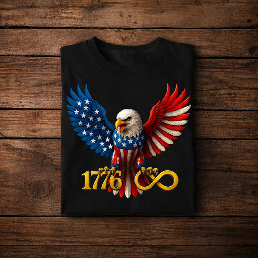 American Eagle Flag T-Shirt | Patriotic USA Graphic Tee | Freedom 1776 Shirt