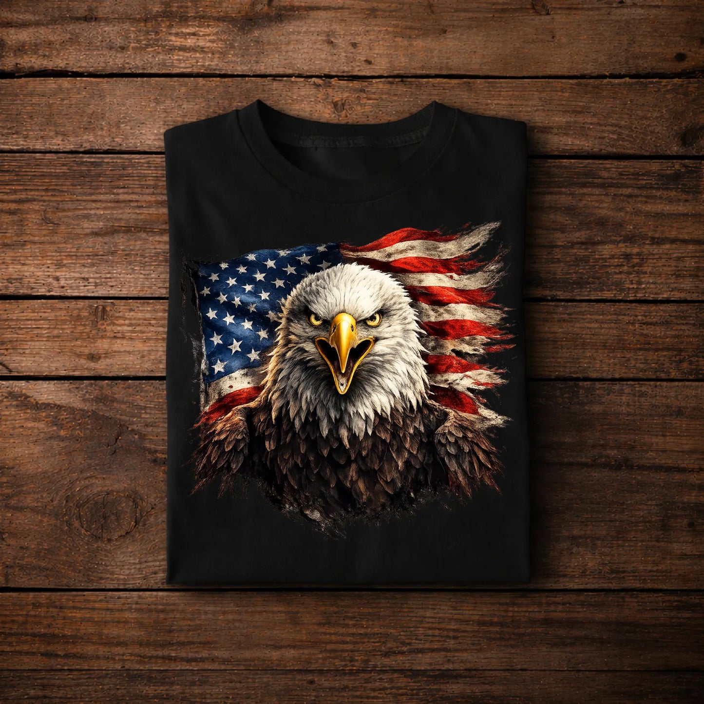 Bald Eagle American Flag T-Shirt – Patriotic USA Freedom Shirt, Independence 1776 Tee, 4th of July Gift