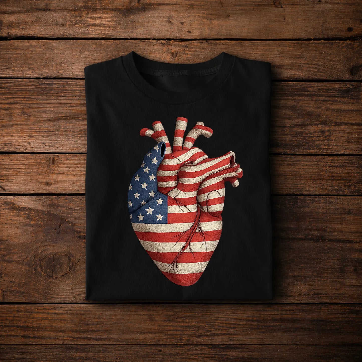 USA Heart Anatomy T-Shirt 🇺🇸 | American Flag Love & Pride Shirt