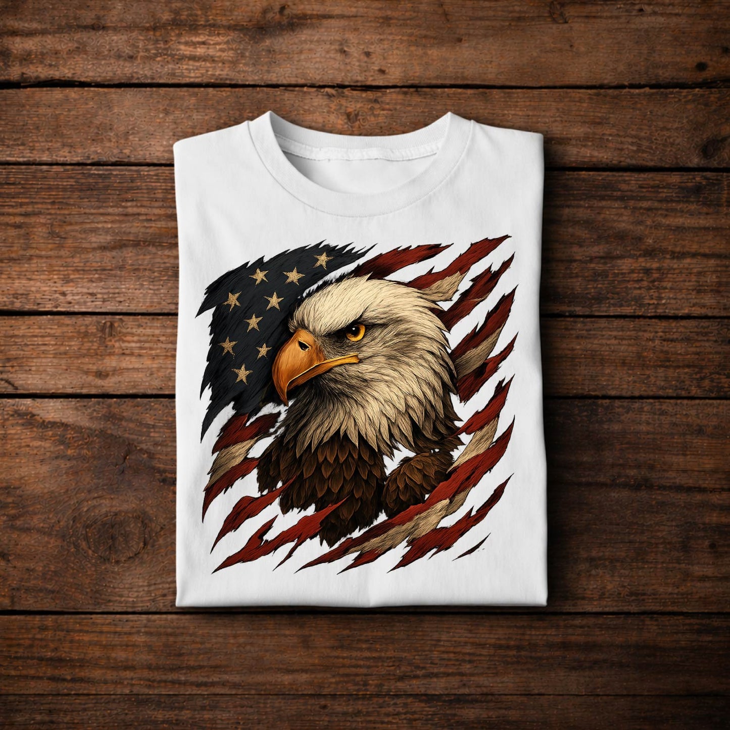 Bald Eagle American Flag T-Shirt – Patriotic USA Shirt, 4th of July Freedom Tee