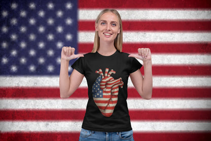 USA Heart Anatomy T-Shirt 🇺🇸 | American Flag Love & Pride Shirt