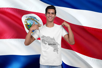 Costa Rica Map Typography T-Shirt - World Languages Word Art shirt