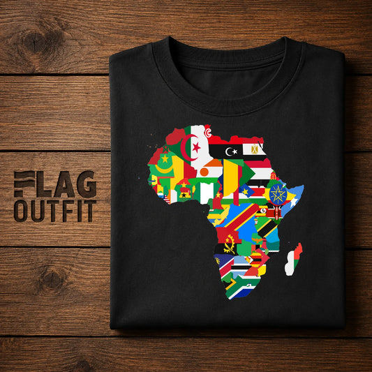 Africa Flags Map T-Shirt | African Countries Flag Shirt | Pan African Pride Tee | Africa Travel Culture Gift