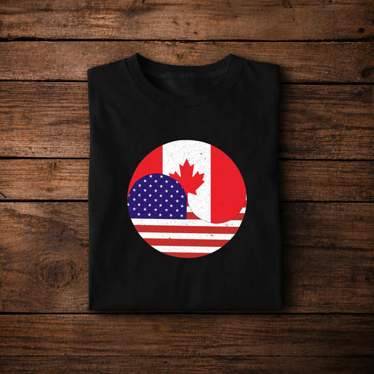 Canada USA Flag Shirt – Canadian American Pride Graphic Tee
