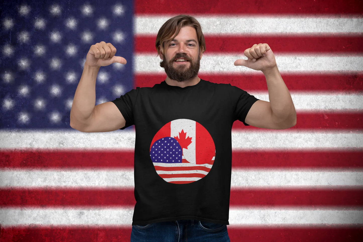 Canada USA Flag Shirt – Canadian American Pride Graphic Tee