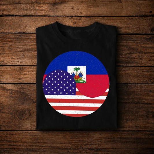 Haiti USA Flag T-Shirt – Haitian American Pride Unity Tee