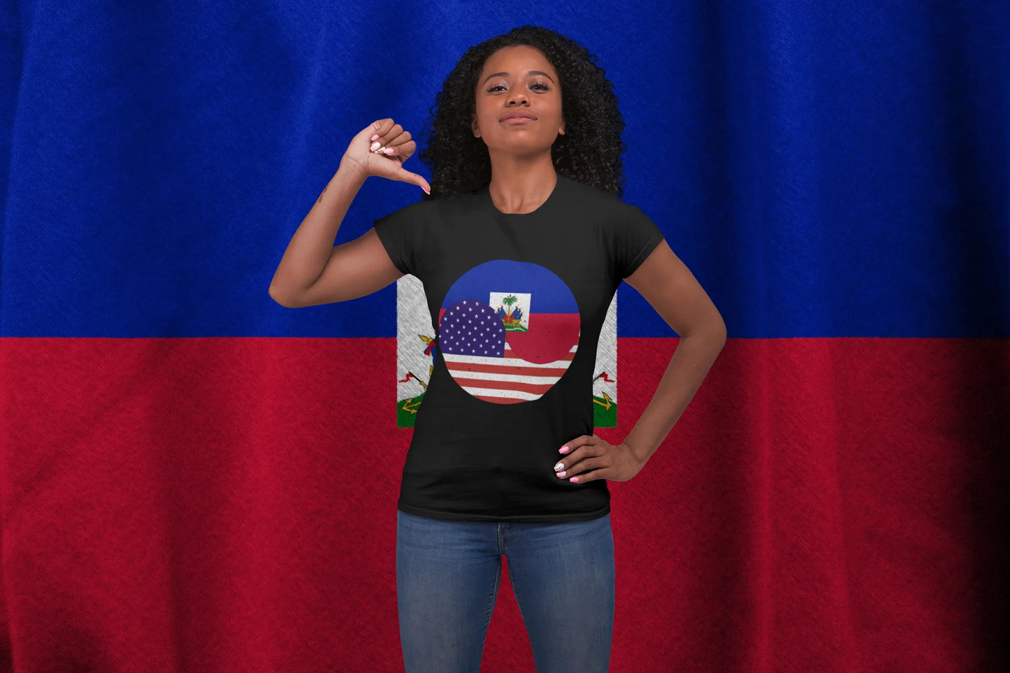 Haiti USA Flag T-Shirt – Haitian American Pride Unity Tee