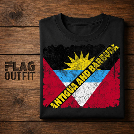 Vintage Antigua and Barbuda Flag Shirt, Antigua Barbuda Pride, Caribbean Heritage, Retro Island Flag Design