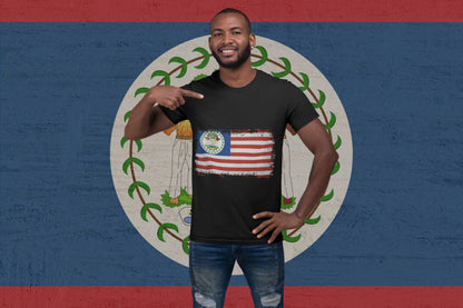 USA Belize Flag Shirt – American Belizean Pride Vintage Design