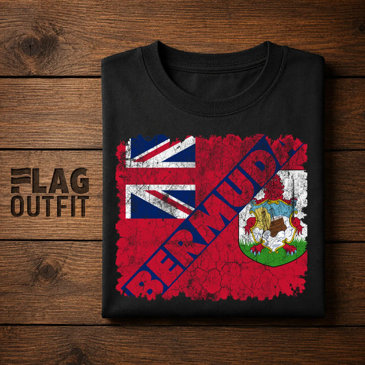 Vintage Bermuda Flag Shirt, Bermudian Pride, Bermuda Heritage, Coat of Arms, British Island Retro Design