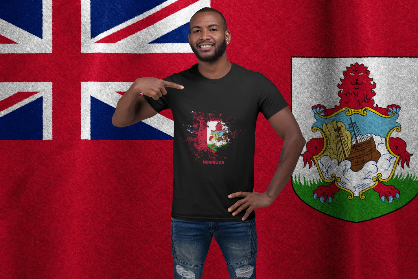 Bermuda Flag T-Shirt – Artistic Paint Splash Bermuda Design