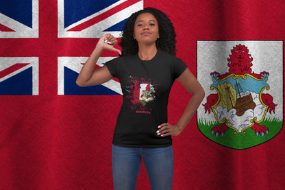 Bermuda Flag T-Shirt – Artistic Paint Splash Bermuda Design