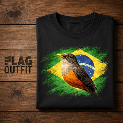 Brazil Rufous-bellied Thrush Shirt, Brazil Flag, Brazilian Pride, National Bird, Brazil Gift