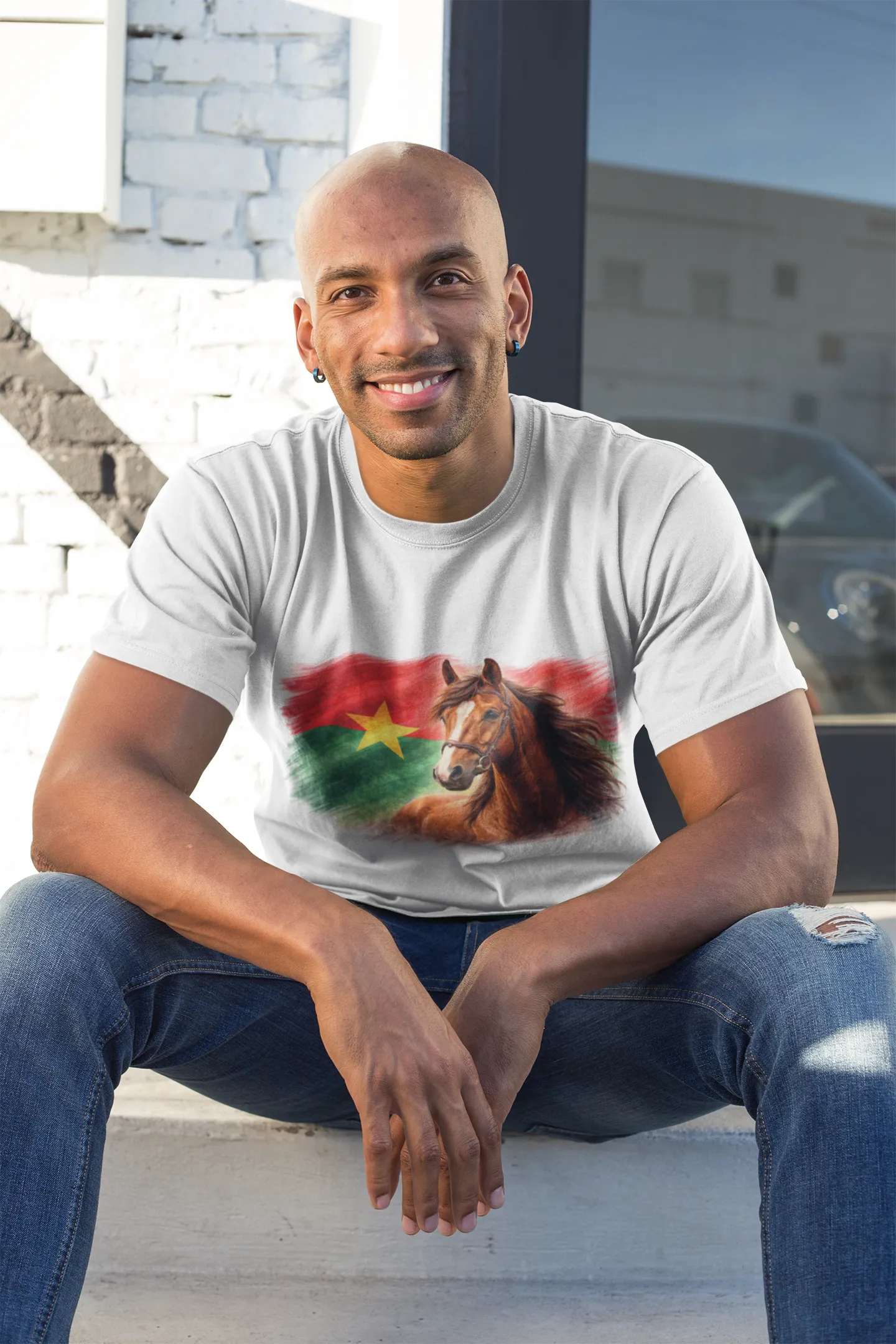 Burkina Faso Flag Horse T-Shirt, Burkina Faso Pride Shirt, African Heritage Tee, Patriotic Burkina Faso Gift, Travel Souvenir