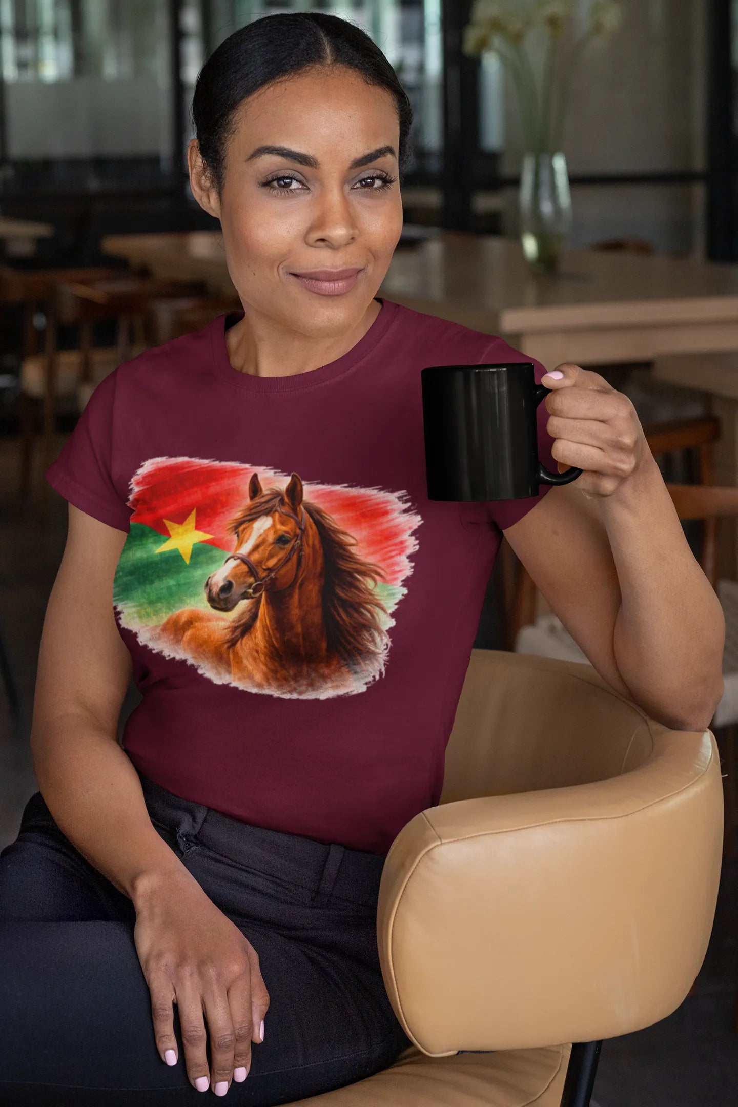 Burkina Faso Flag Horse T-Shirt, Burkina Faso Pride Shirt, African Heritage Tee, Patriotic Burkina Faso Gift, Travel Souvenir