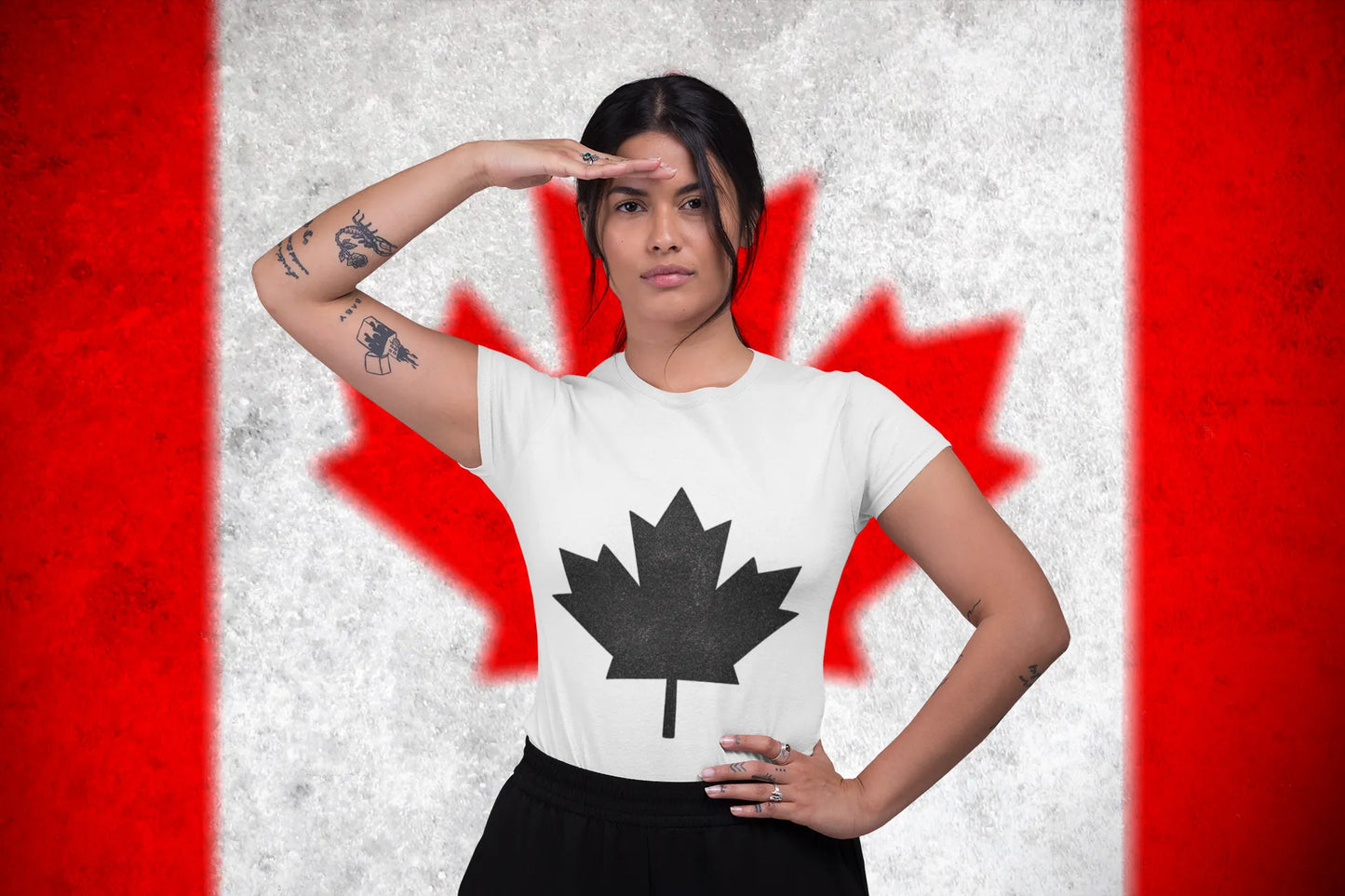 Canada Maple Leaf Vintage Black T-Shirt – Patriotic Graphic Tee