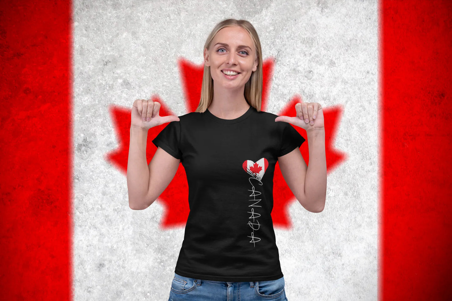 Canada Heart Flag Shirt – Vertical Canadian Pride Graphic Tee