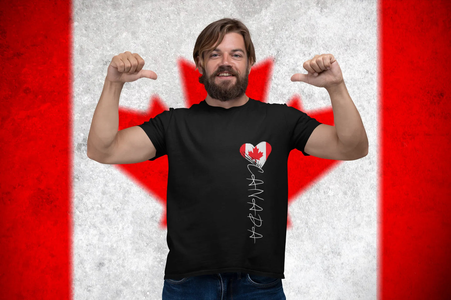 Canada Heart Flag Shirt – Vertical Canadian Pride Graphic Tee
