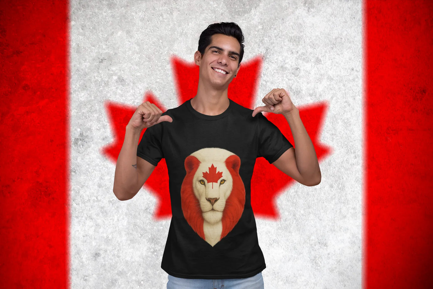 Lion Canada Flag T-Shirt 🍁 | Bold Canadian Pride Graphic Tee