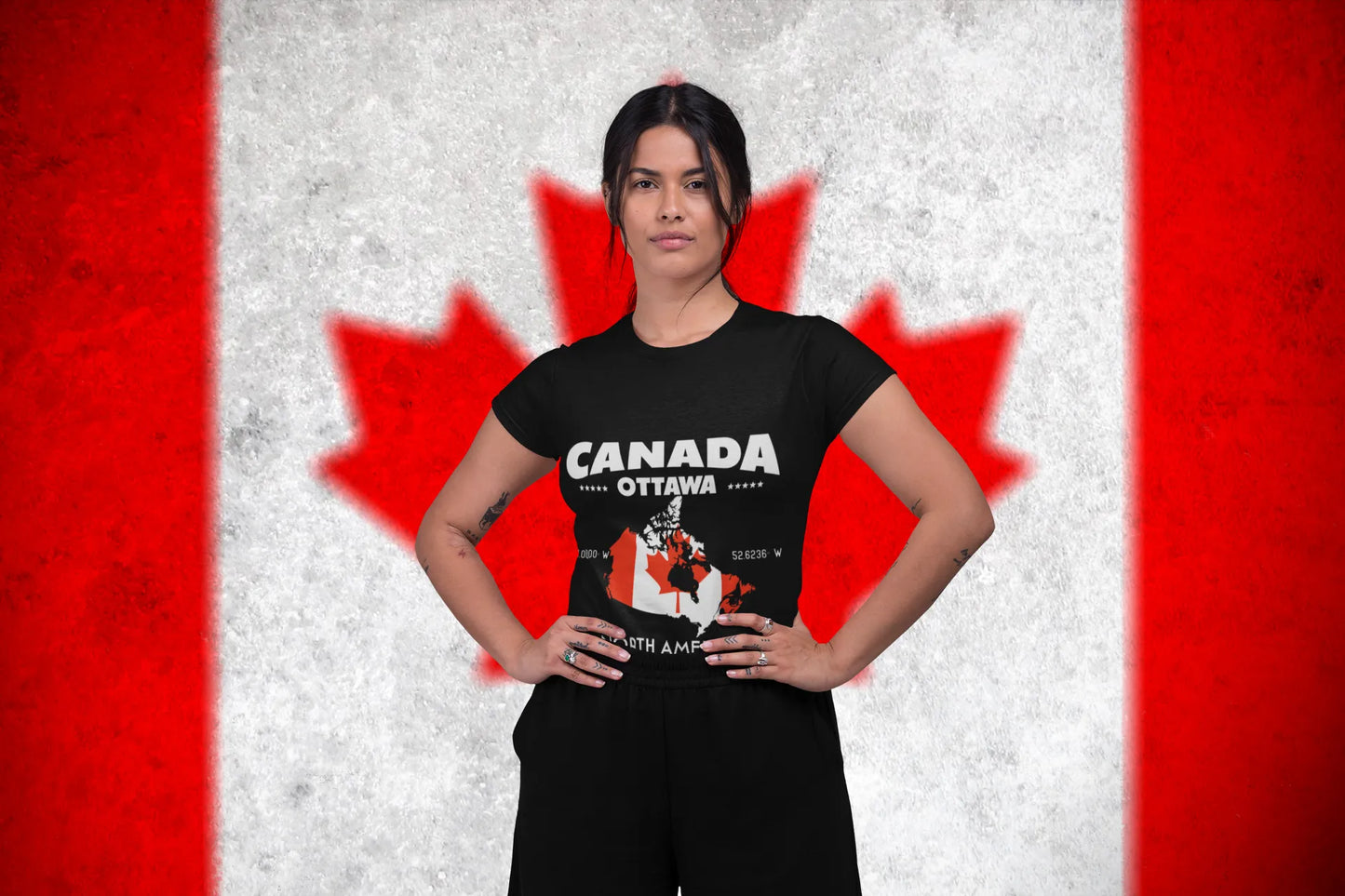 Canada Ottawa North America Vintage Map T-Shirt – Patriotic Graphic Tee