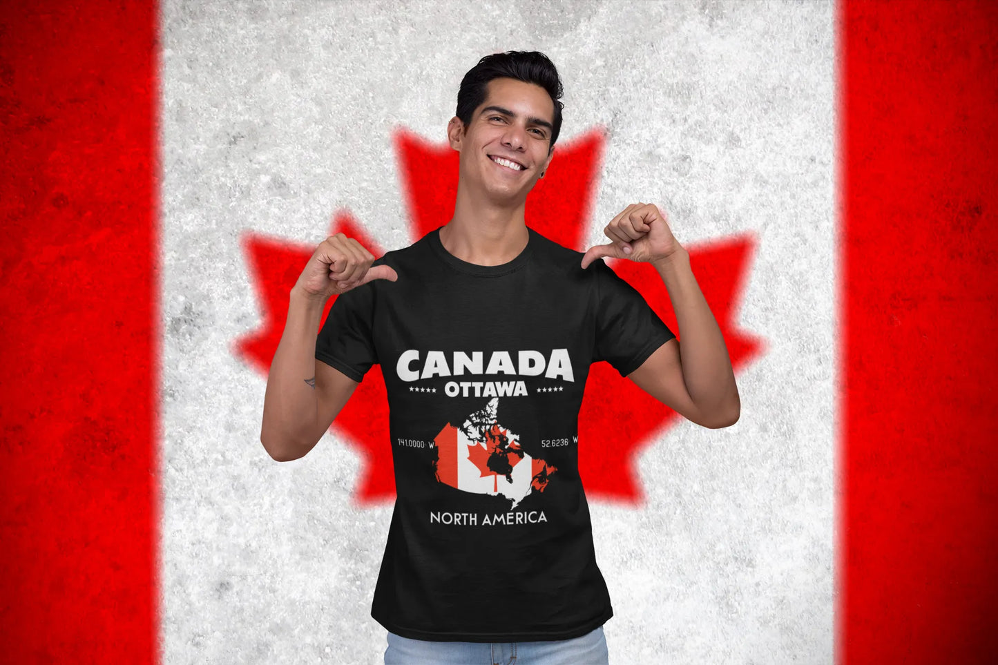 Canada Ottawa North America Vintage Map T-Shirt – Patriotic Graphic Tee